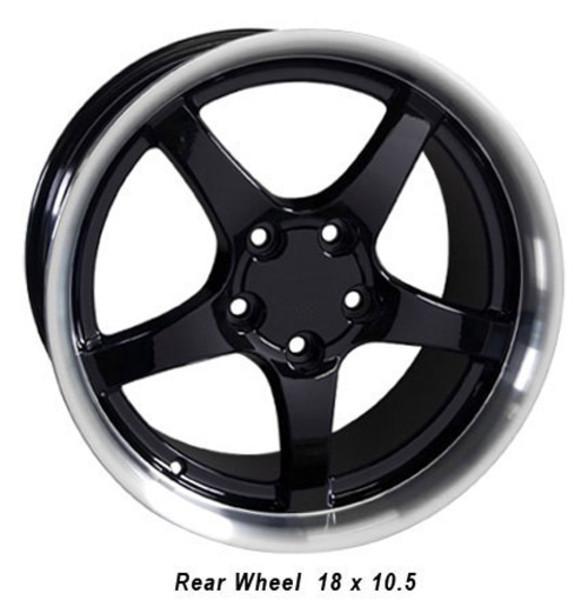 18" Black Machined wheel replacement for Pontiac Firebird  1993-2002. Replica Rim 5910212