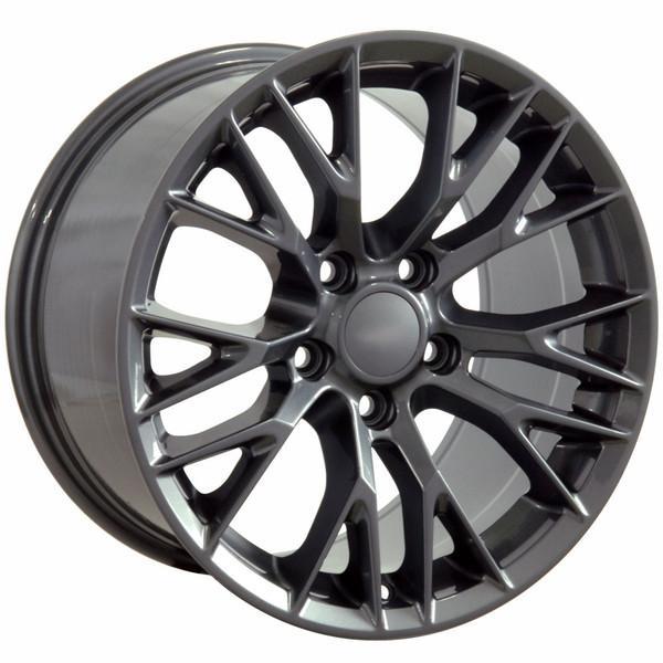 19" Gunmetal wheel replacement for Chevy Corvette  2005-2013. Replica Rim 9498434