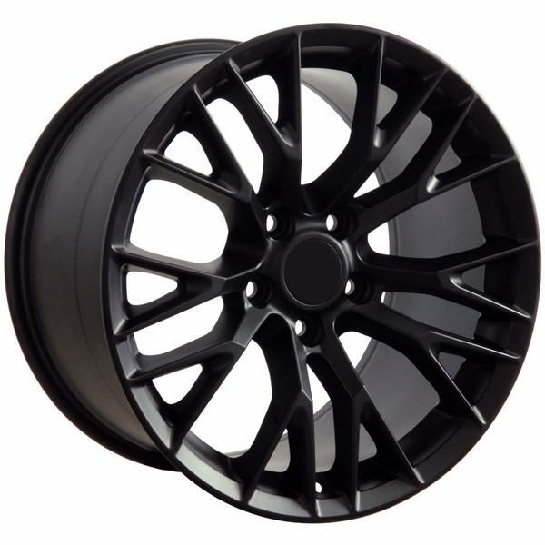 19" Matte Black wheel replacement for Chevy Corvette  2005-2013. Replica Rim 9498432