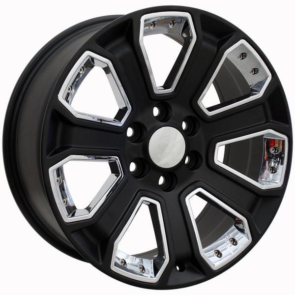 20" Black Chrome Inserts wheel replacement for Chevy C2500 1988-2000. Replica Rim 9489920