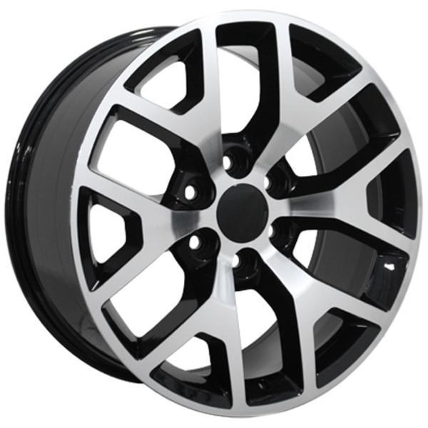 20" Black Machined wheel replacement for Chevy C2500 1988-2000. Replica Rim 9471185