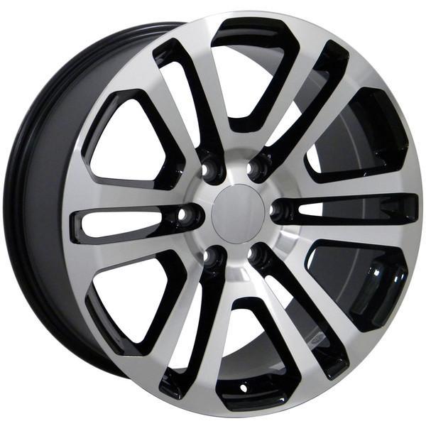 20" Black Machined wheel replacement for Chevy C2500 1988-2000. Replica Rim 9489814