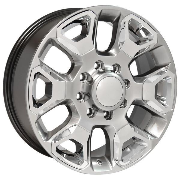 20" Hypersilver Chrome Inserts wheel replacement for Dodge RAM 1500 06-08. Replica Rim 9507475