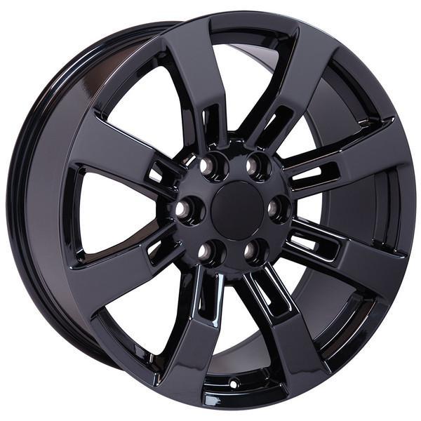 22" Black Chrome wheel replacement for Chevy Avalanche 2002-2013. Replica Rim 9507857