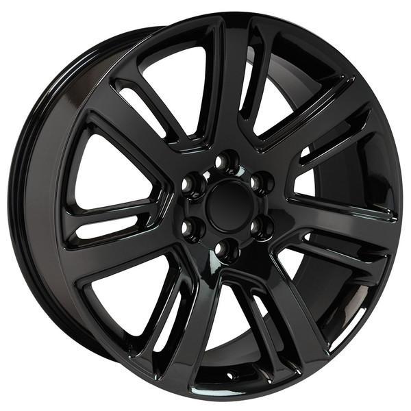 22" Black Chrome wheel replacement for Chevy Avalanche 2002-2013. Replica Rim 9507859