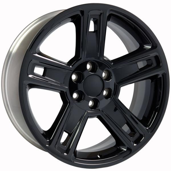 22" Black wheel replacement for Chevy Avalanche 2002-2013. Replica Rim 9507616