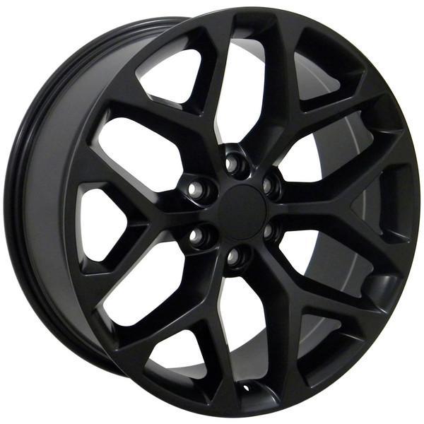 22" Matte Black wheel replacement for Chevy C2500 1988-2000. Replica Rim 9489809