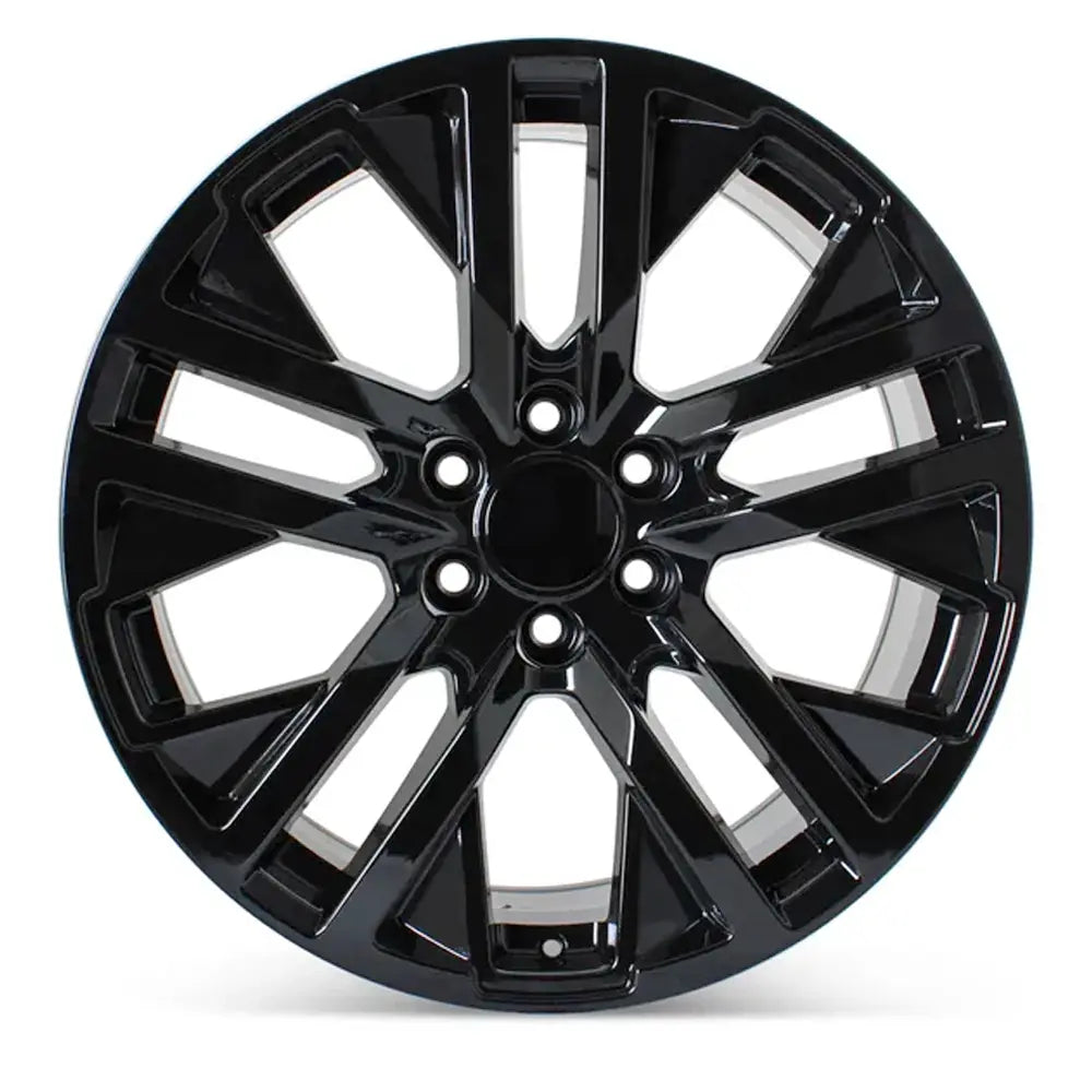 Front view of the 22x9" GM Trucks wheel replacement 2015-2022 Black replica rim ALY05903U45N, 84570333