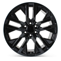 Front view of the 22x9" GM Trucks wheel replacement 2015-2022 Black replica rim ALY05903U45N, 84570333