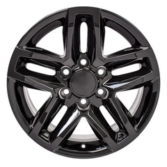 Front view of a 18x8.5 Black wheel replacement for Chevy Silverado replica rim 9510943