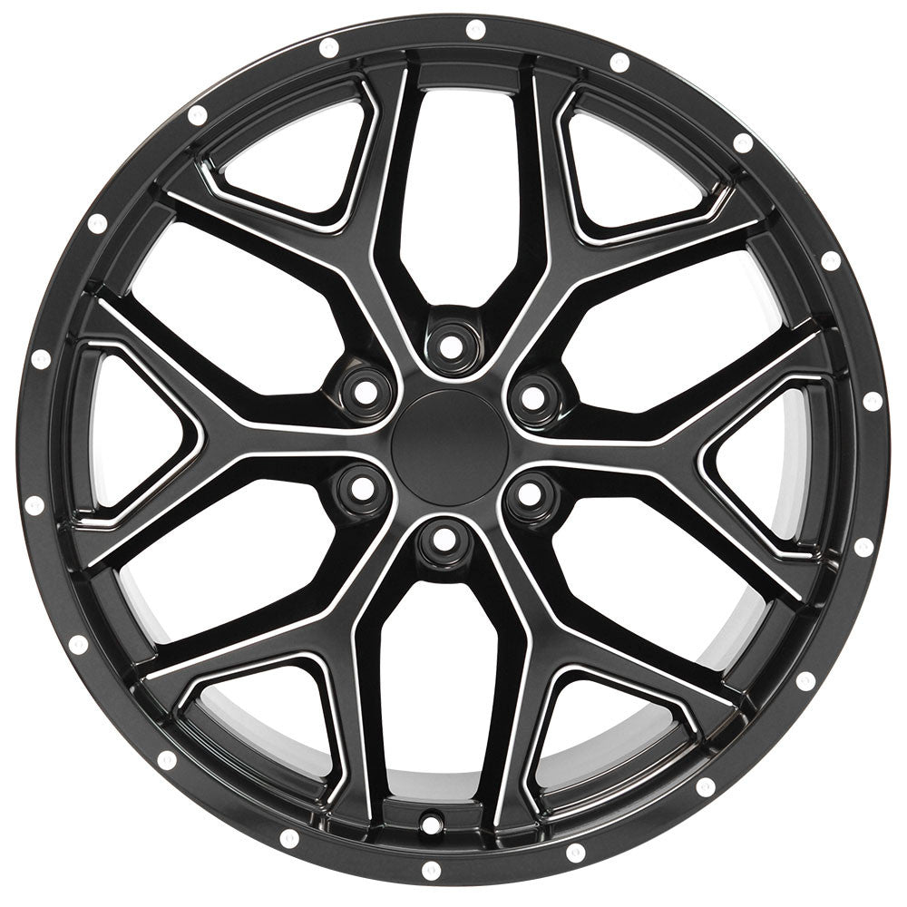 22" Satin Black wheel replacement for Chevy Blazer 1992-1994. Replica Rim 9507482