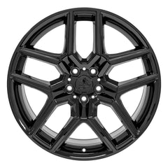 Front view of a 20x9 Black wheel replacement for Ford Explorer replica rim 9510959