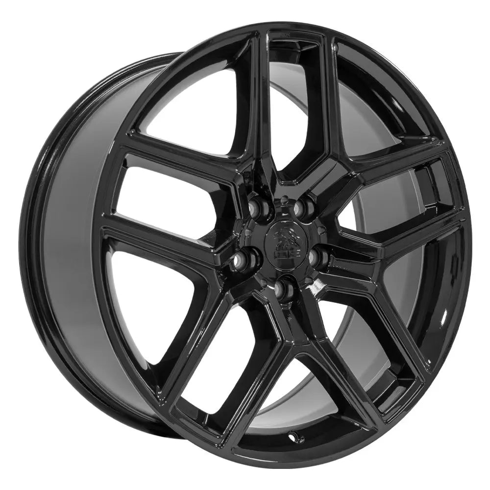 Front view of a 20x9 Black wheel replacement for Ford Explorer replica rim 9510959