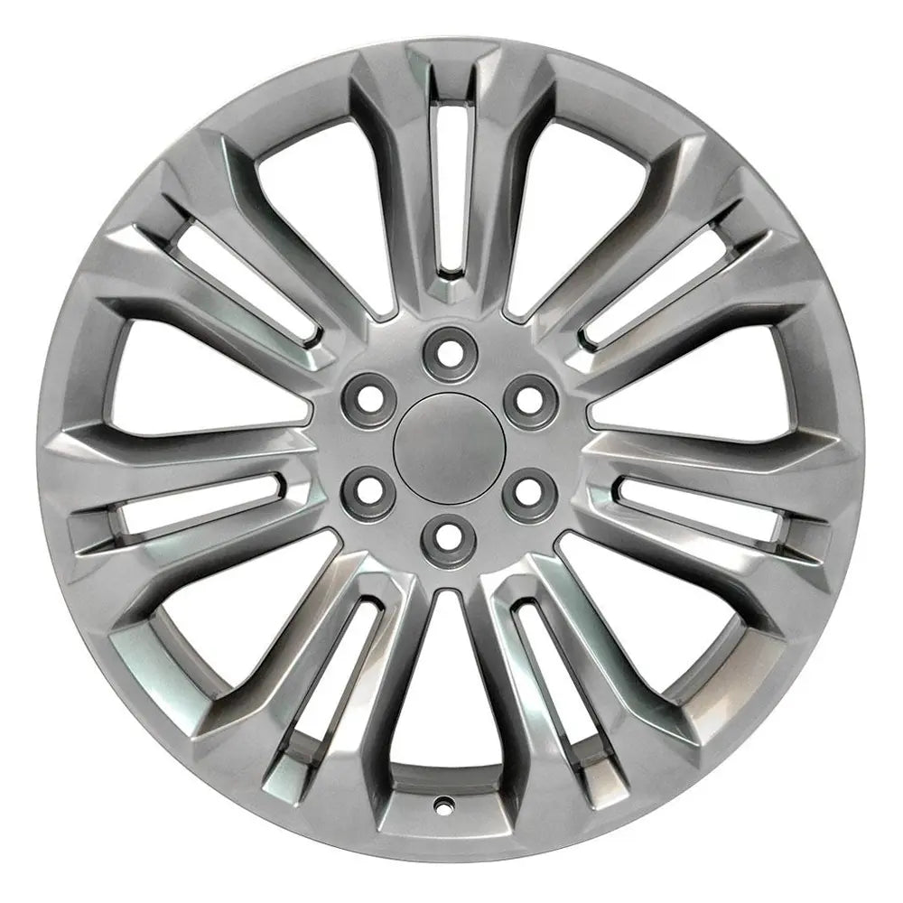 Front view of a 22x9 Hypersilver wheel replacement for GM Trucks replica rim 9510979